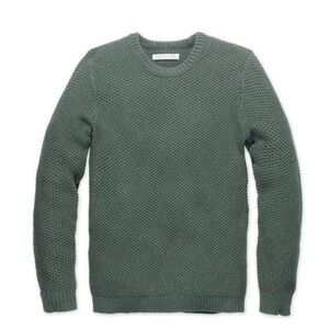 Outerknown Eastbank Crew Sweater Merino/Org Cotton blend in Thyme,size M